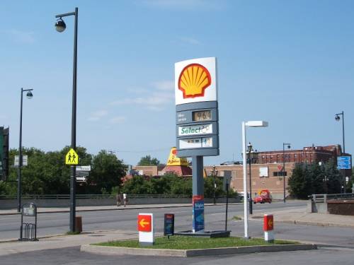 Shell-Tankstelle Mitte Juli, Literpreis 96,4 Cent. Foto: Paul Morf Gronert