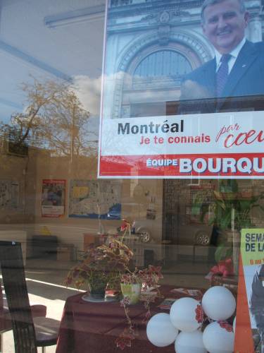 Verlassenes Stadtteil-Wahlkampfbüro von Pierre Bourque am Tag nach der Wahl. Foto: Paul Morf Gronert